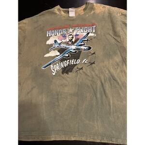 Vintage Land Of Lincoln Honor Flight Springfield IL T Shirt Size XL Tye Dye